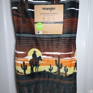 Wrangler Ultra Soft Twin Throw‎ Blanket Cowboy Western 60x90 NEW